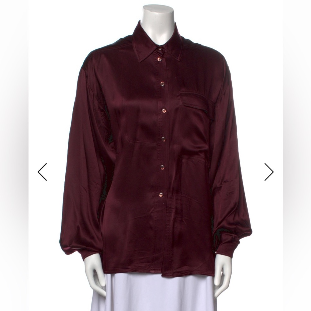 Escada Burgundy Silk Blouse